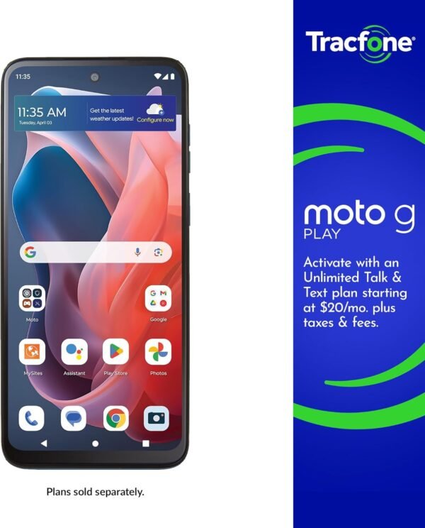 Tracfone | Motorola Moto g Play 2024 | Locked | 64GB | 5000mAh Battery | 50MP Quad Pixel Camera | 6.5-in. HD+ 90Hz Display | Sapphire Blue - Image 2